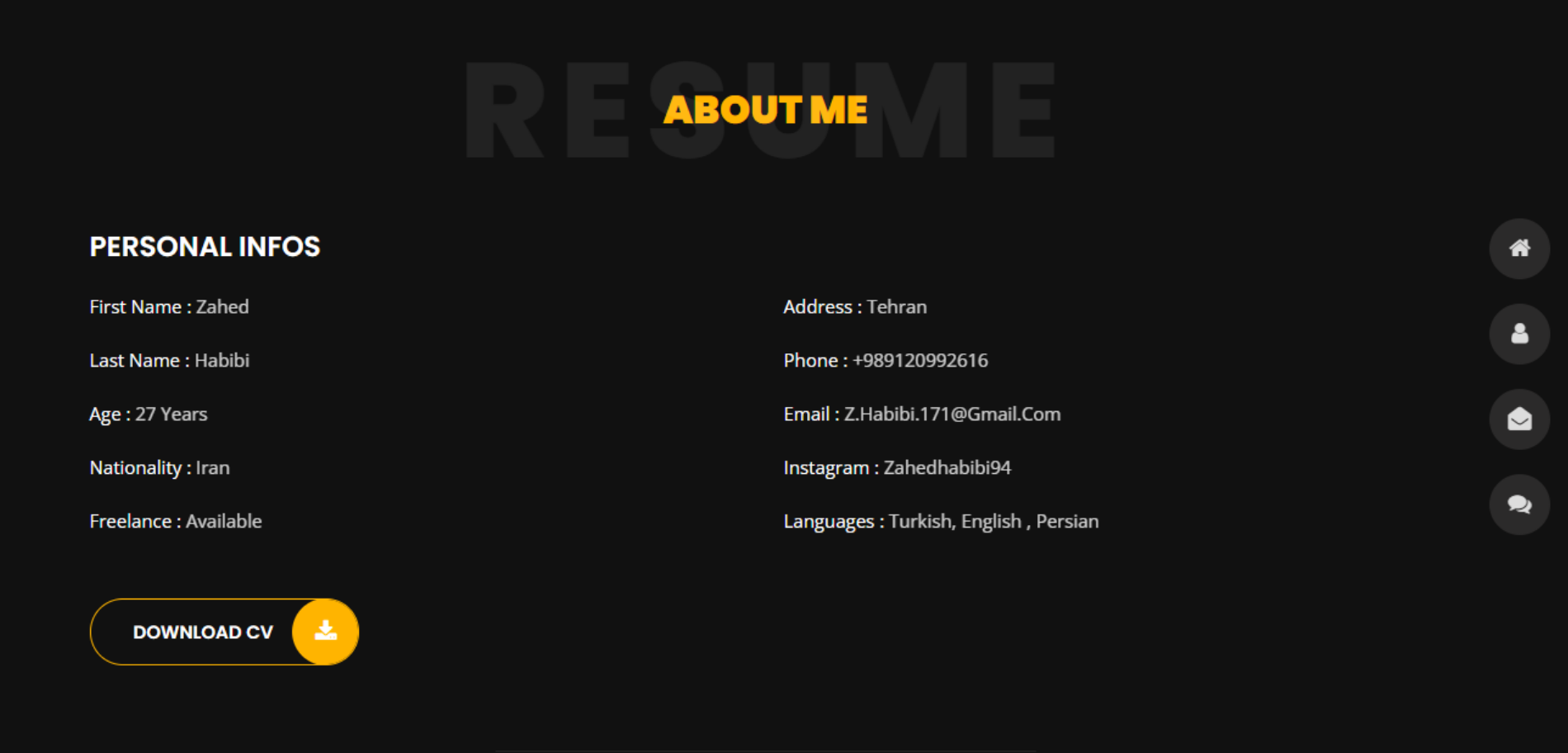 طراحی سایت شخصی آقای حبیبی